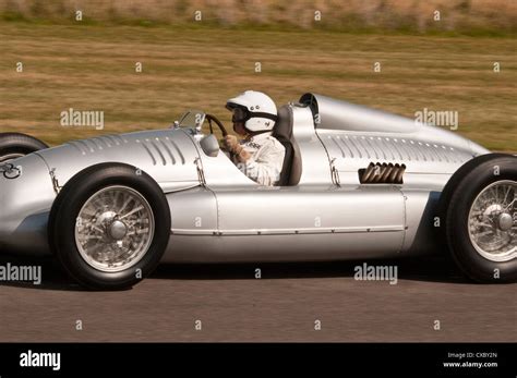 Auto Union Type D Silver Arrow Formula One Car V16 6 Litre Engine Stock ...