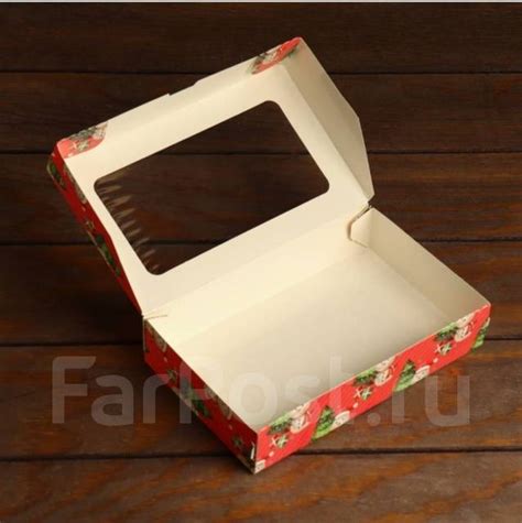 Подарочные коробочки с окном на Новый год, 20x12x4 см - Цветы ...