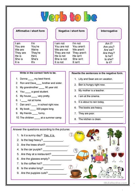 The Verb To Be English Esl Worksheets For Distance Learning And