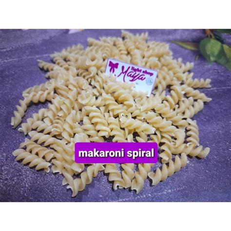 Makaroni Spageti Pasta Macaroni Mentah Pipa Spiral Makaroni Bantat