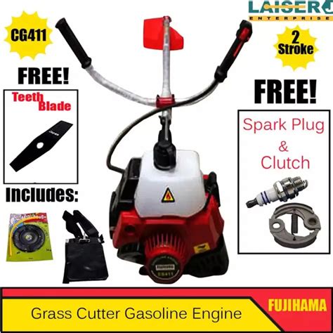 Fujihama 2 Stroke Grass Cutter 1450w Cg411 With Free Nylon 2 Teeth Blade And 80 Teeth Blade