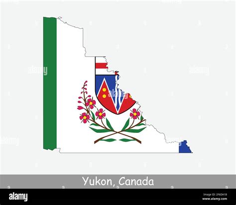 Yukon Map Flag Map Of Yt Canada With Flag Isolated On A White