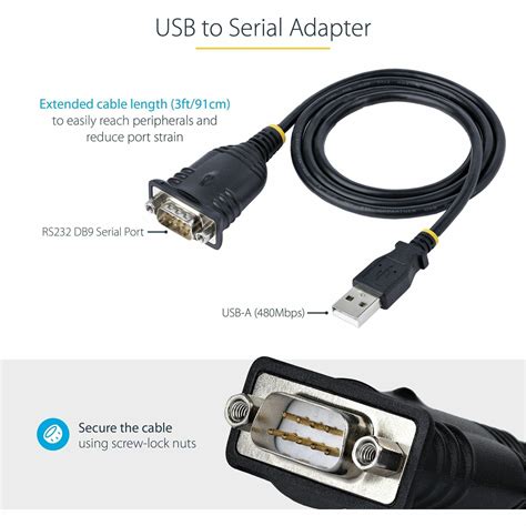 1p3fp Usb Serial Usb To Serial Adapter 3ft 1m Cable D Network Hardwares