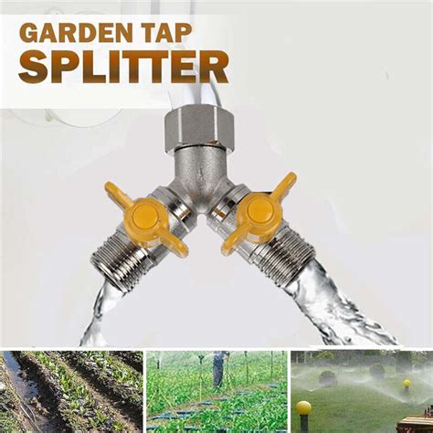 New Garden Irrigation Double Tap Hose Adapter Dual Faucet Connector EBay