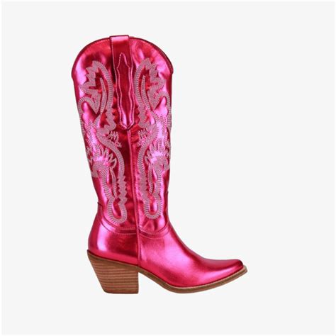 Hot Pink Metallic Western Cowboy Boots Final Sale In 2024 Western Cowboy Boots Boots