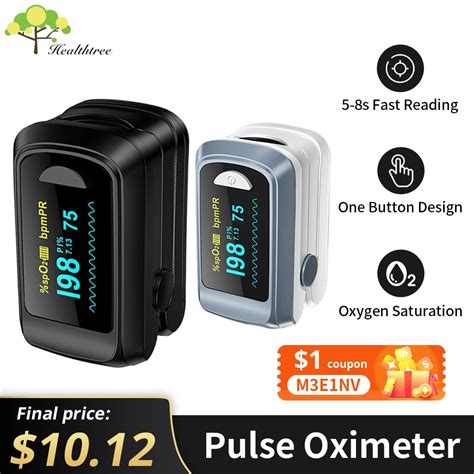 HealthTree Finger Pulse Oximeter OLED Display Blood Oxygen Saturation