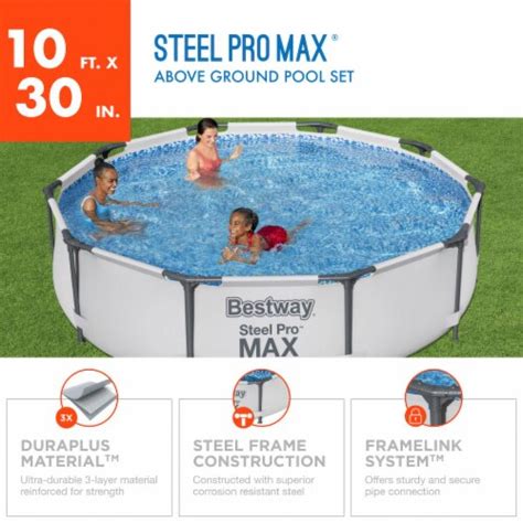 Bestway Steel Pro MAX 10 X30 Round Above Ground Outdoor Swimming Pool