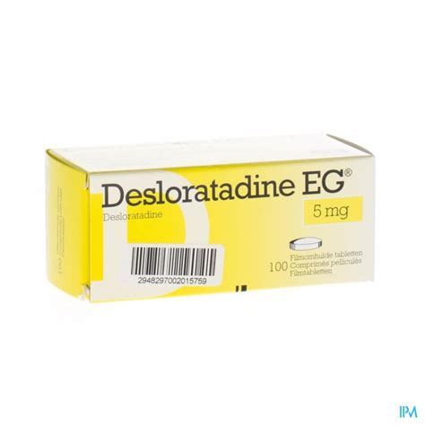 DESLORATADINE EG 5 MG FILMOMH TABL 100 X 5 MG Apotheek Thiels