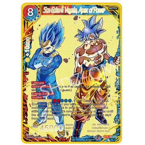 Dragon Ball Super Tcg Gold Card Autograph Card Goku Vegeta Trunks