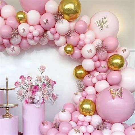 Butterfly Pink Balloon Garland Arch Kit Bal O De L Tex Decora O Para