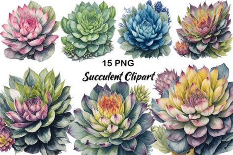 Watercolor Succulent Clipart Graphic By Dreamy Art · Creative Fabrica