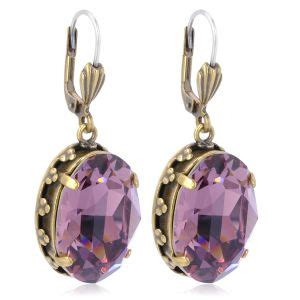 Nobel Shop Jugendstil Ohrringe Gold Swarovski Kristalle Iris Ohrh Nger