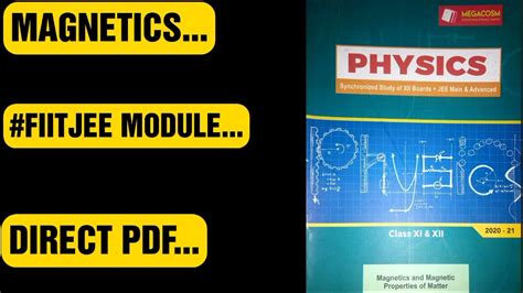 Magnetics Module Fiitjee Material Youtube