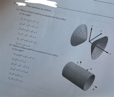 Answered 9 Two Questions On Surfaces A Which Bartleby