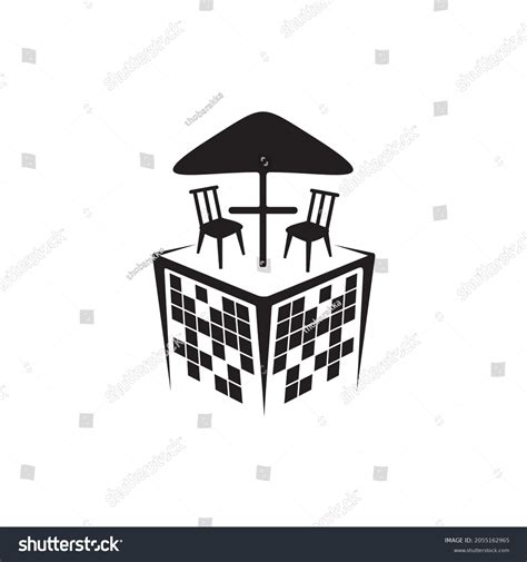 Rooftop Restaurant Concept Vector Logo Design Stock Vector Royalty