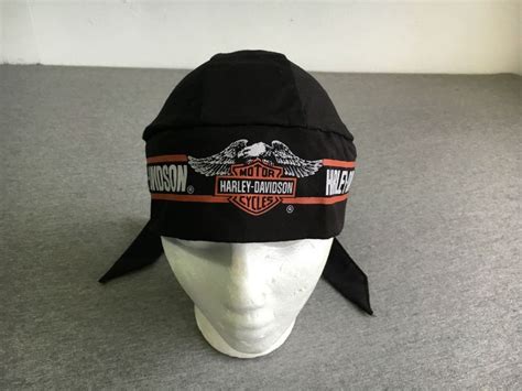 HARLEY DAVIDSON Headwrap Do Rag Skullcap Bandanna Black Motorcycle Bike