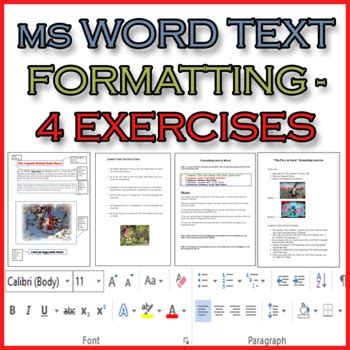 Text Formatting Exercises In Microsoft Word With Instructions Tpt