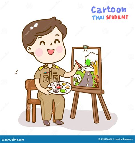 Cartoon Cute Kids Characters in Art Class. Stock Vector - Illustration of presentation, play ...