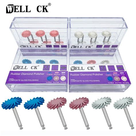 WellCK 6 Unids Set Pulidor De Goma Dental Sistema De Pulido De Resina