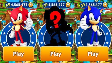 Sonic Dash Red Sonic Vs Secret Character Vs Sonic All Characters