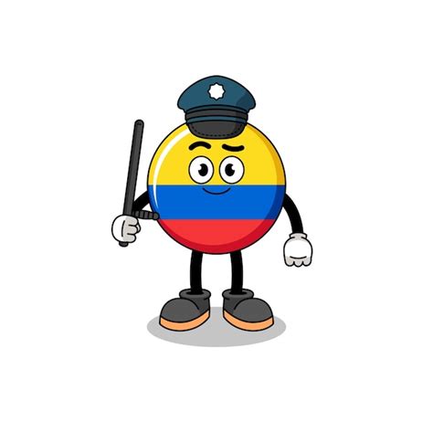 Caricatura Ilustraci N De Colombia Bandera Polic A Vector Premium