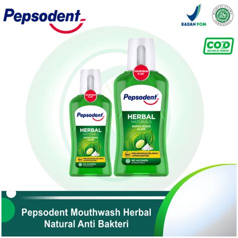 Pepsodent Mouthwash Obat Kumur Herbal Natural Anti Bakteri Lazada