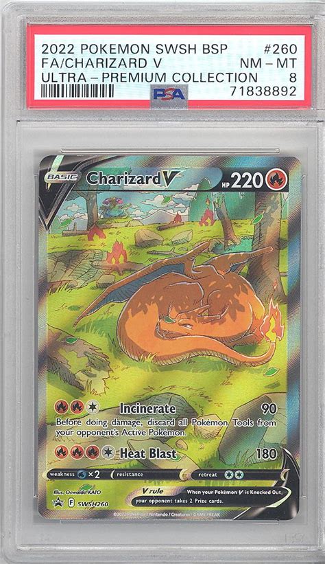 PSA 8 Pokemon Card Promo SWSH260 CHARIZARD V Holo Foil NM MT