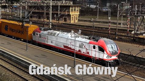 Stacja kolejowa Gdańsk Główny lokomotywa Pesa GAMA 111Ed 022 Lotos