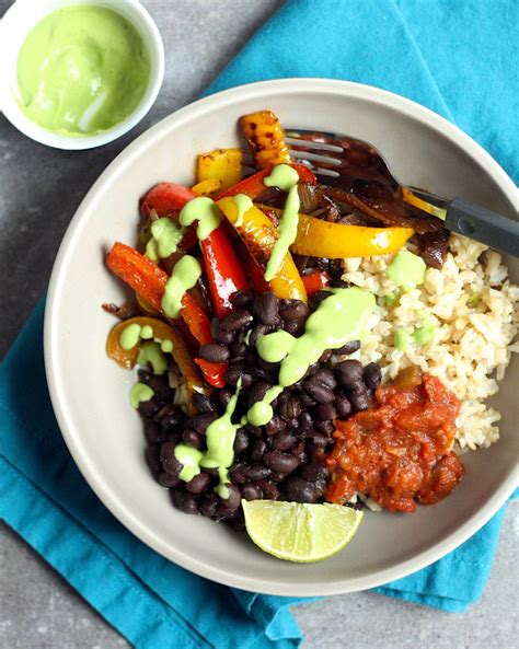 Adobo Black Bean Fajita Bowls With Avocado Yogurt The Dinner Shift