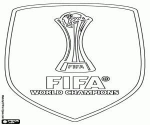 Escudo del Campeón Mundial FIFA para colorear pintar e imprimir