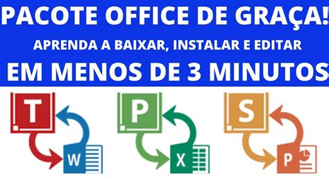 COMO INSTALAR PACOTE OFFICE GRÁTIS YouTube