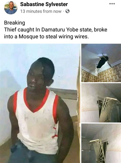 Suspected Thief Caught After Breaking Into Mosque To Steal Wires In Yobe