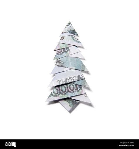 Money Origami Christmas tree Stock Photo - Alamy