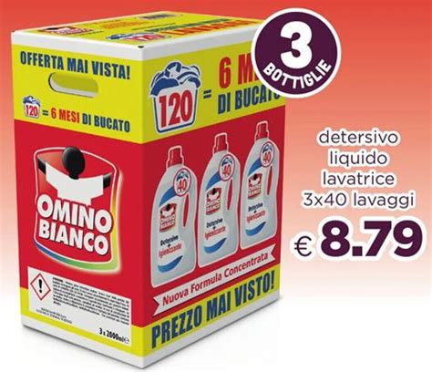 Offerta OMINO BIANCO Detersivo Liquido Lavatrice 3x40 Lavaggi Nel