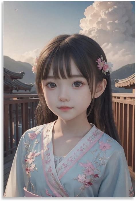 Jp 童顔のロリータ少女 108 かわいいポスターヌード大胆露出、写真絵画 壁飾り キャンバス 印刷 ポスター