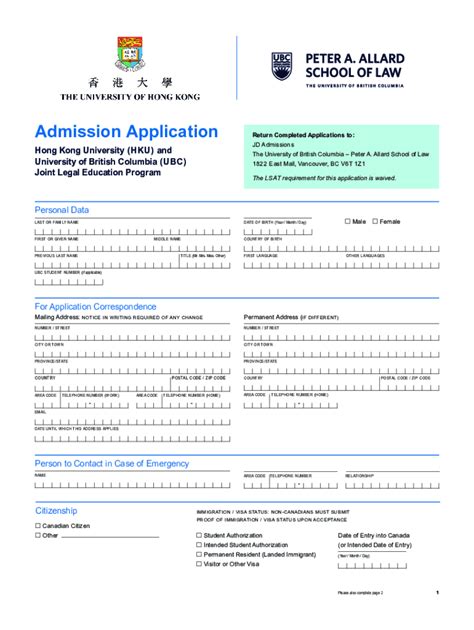 Fillable Online Hku Application Procedures And Application Form