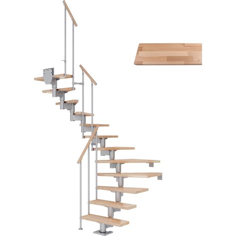 Dolle Mittelholmtreppe Cork Buche Perlgrau Gh B Cm Gewendelt