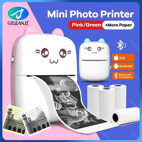 Portable Mini Wireless Thermal Photo Printer Pocket Cute Sticker