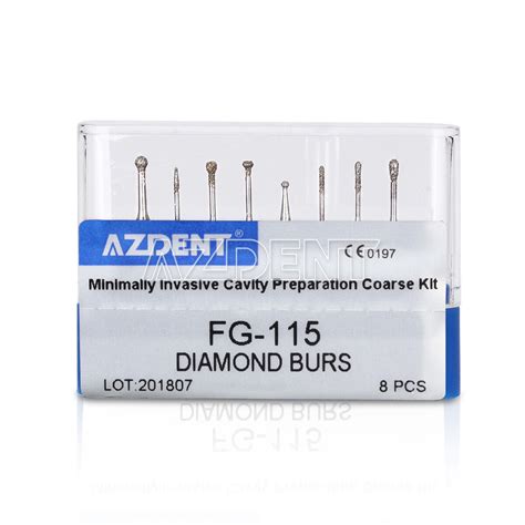 AZDENT Dental FG Diamond Burs Set Friction Grip For High Speed