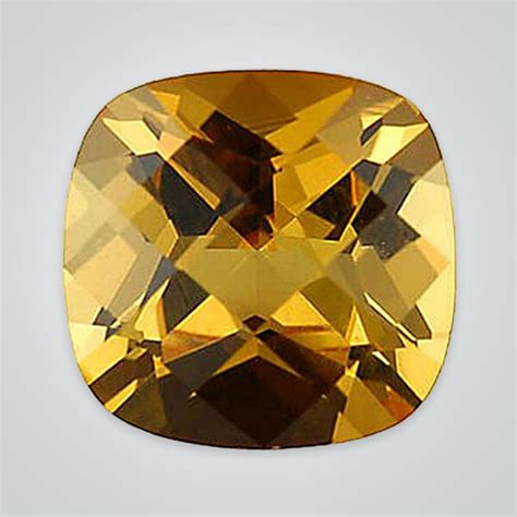 Lab Created Citrine Quartz Cushion Checkerboard Cubic Zirconia Cz