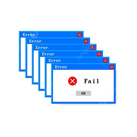 Error In Computer System Vector Icon Showing Interface Failure Window