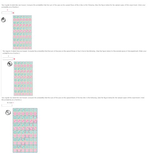 Solved Two Regular Six Sided Dice Are Tossed Compute The Chegg