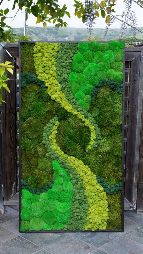 Modern Swirl Moss Wall Art 36 X 65 Wabimoss