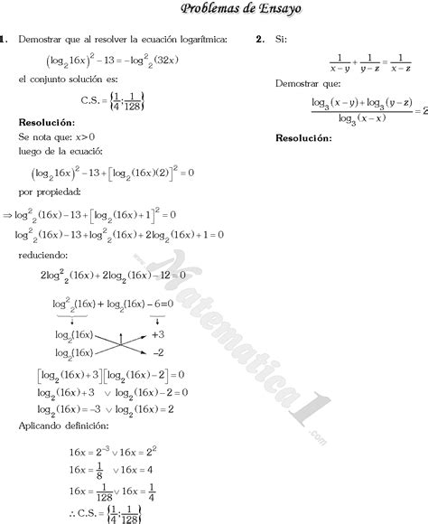 Ejercicios Resueltos Funcion Logaritmica Bachillerato Pdf Hot Hot Sex