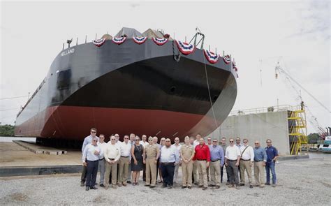 Bollinger Shipyards Christens Ocean Barge That Will Help Build Navy Subs Stars And Stripes