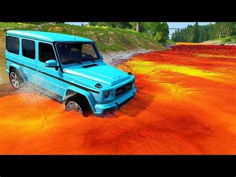 Cars Vs Lava River Beamng Drive Youtube