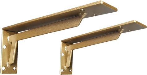 12 Gold Steel Shelf Bracket For Wood Shelving 69108 The