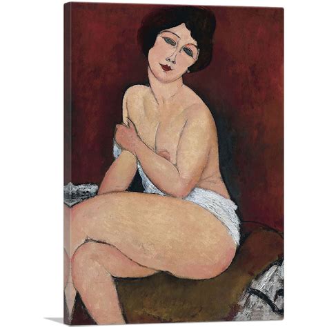 Artcanvas Nude Seating On A Sofa Canvas Art Print By Amedeo