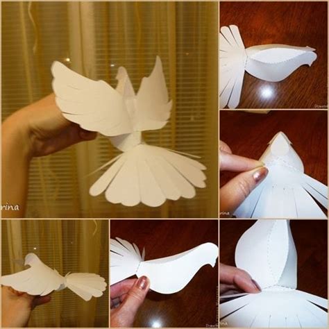 Diy 3d Flying Dove Diy Paper Paper Birds Paper Crafts