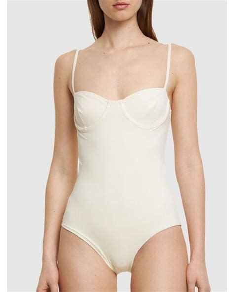 Totême Bra One Piece Swimsuit In Natural Lyst